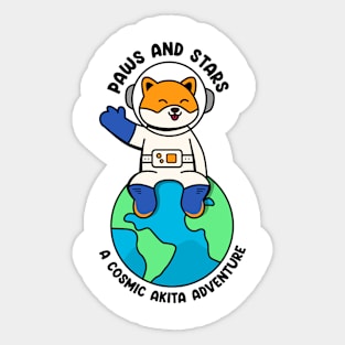 Paws and stars a cosmic akita adventure Sticker